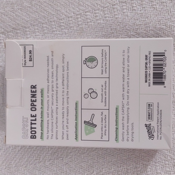 Capski bottle opener securely grips to surfaces. New in box - Picture 3 of 9